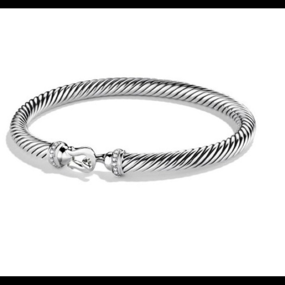 David Yurman Jewelry - David Yurman silver buckle bracelet w/ diamonds